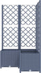 vidaXL - Plantenbak - met - latwerk - 80x80x136 - cm - polypropeen - donkergrijs