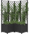 vidaXL - Plantenbak - met - latwerk - 80x80x136 - cm - polypropeen - zwart