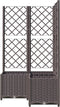 vidaXL - Plantenbak - met - latwerk - 80x80x136 - cm - polypropeen - bruin