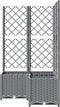 vidaXL - Plantenbak - met - latwerk - 80x80x136 - cm - polypropeen - lichtgrijs