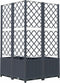 vidaXL - Plantenbak - met - latwerk - 80x80x136 - cm - polypropeen - donkergrijs