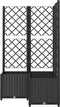 vidaXL - Plantenbak - met - latwerk - 80x80x136 - cm - polypropeen - zwart