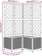 vidaXL - Plantenbak - met - latwerk - 80x80x136 - cm - polypropeen - lichtgrijs