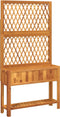 vidaXL - Plantenbak - met - latwerk - en - schap - 100x32x185 - cm - acaciahout