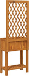 vidaXL - Plantenbak - met - latwerk - en - schap - 55x29,5x152 - cm - acaciahout