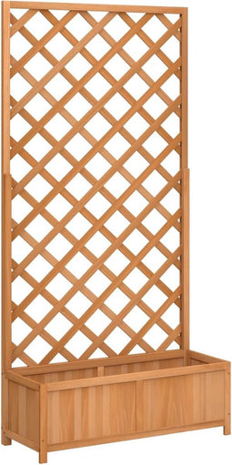 vidaXL - Plantenbak - met - latwerk - massief - vurenhout - bruin