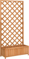 vidaXL - Plantenbak - met - latwerk - massief - vurenhout - bruin