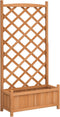 vidaXL - Plantenbak - met - latwerk - massief - vurenhout - bruin