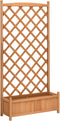 vidaXL - Plantenbak - met - latwerk - massief - vurenhout - bruin