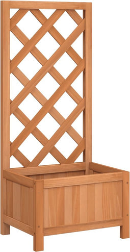 vidaXL - Plantenbak - met - latwerk - massief - vurenhout - bruin