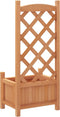 vidaXL - Plantenbak - met - latwerk - massief - vurenhout - bruin
