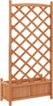 vidaXL - Plantenbak - met - latwerk - massief - vurenhout - bruin