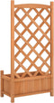 vidaXL - Plantenbak - met - latwerk - massief - vurenhout - bruin