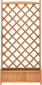 vidaXL - Plantenbak - met - latwerk - massief - vurenhout - bruin