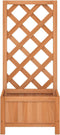 vidaXL - Plantenbak - met - latwerk - massief - vurenhout - bruin