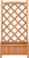 vidaXL - Plantenbak - met - latwerk - massief - vurenhout - bruin