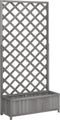 vidaXL - Plantenbak - met - latwerk - massief - vurenhout - grijs
