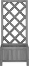 vidaXL - Plantenbak - met - latwerk - massief - vurenhout - grijs