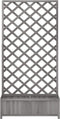 vidaXL - Plantenbak - met - latwerk - massief - vurenhout - grijs