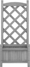 vidaXL - Plantenbak - met - latwerk - massief - vurenhout - grijs