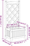 vidaXL - Plantenbak - met - latwerk - massief - vurenhout - grijs