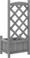 vidaXL - Plantenbak - met - latwerk - massief - vurenhout - grijs