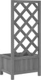 vidaXL - Plantenbak - met - latwerk - massief - vurenhout - grijs