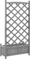 vidaXL - Plantenbak - met - latwerk - massief - vurenhout - grijs