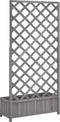 vidaXL - Plantenbak - met - latwerk - massief - vurenhout - grijs