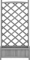 vidaXL - Plantenbak - met - latwerk - massief - vurenhout - grijs