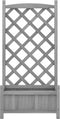 vidaXL - Plantenbak - met - latwerk - massief - vurenhout - grijs