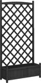 vidaXL - Plantenbak - met - latwerk - massief - vurenhout - zwart