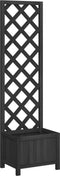 vidaXL - Plantenbak - met - latwerk - massief - vurenhout - zwart