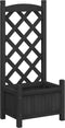 vidaXL - Plantenbak - met - latwerk - massief - vurenhout - zwart