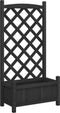 vidaXL - Plantenbak - met - latwerk - massief - vurenhout - zwart