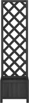 vidaXL - Plantenbak - met - latwerk - massief - vurenhout - zwart