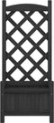 vidaXL - Plantenbak - met - latwerk - massief - vurenhout - zwart