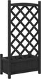 vidaXL - Plantenbak - met - latwerk - massief - vurenhout - zwart