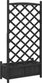 vidaXL - Plantenbak - met - latwerk - massief - vurenhout - zwart