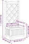 vidaXL - Plantenbak - met - latwerk - massief - vurenhout - zwart