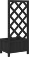 vidaXL - Plantenbak - met - latwerk - massief - vurenhout - zwart