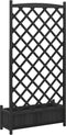 vidaXL - Plantenbak - met - latwerk - massief - vurenhout - zwart