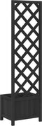 vidaXL - Plantenbak - met - latwerk - massief - vurenhout - zwart