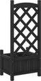 vidaXL - Plantenbak - met - latwerk - massief - vurenhout - zwart