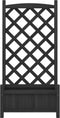 vidaXL - Plantenbak - met - latwerk - massief - vurenhout - zwart