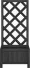 vidaXL - Plantenbak - met - latwerk - massief - vurenhout - zwart