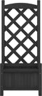 vidaXL - Plantenbak - met - latwerk - massief - vurenhout - zwart