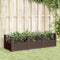 vidaXL - Plantenbak - met - pinnen - 123,5x43,5x43,5 - cm - polypropeen - bruin