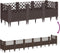 vidaXL - Plantenbak - met - pinnen - 123,5x43,5x43,5 - cm - polypropeen - bruin