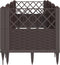 vidaXL - Plantenbak - met - pinnen - 123,5x43,5x43,5 - cm - polypropeen - bruin